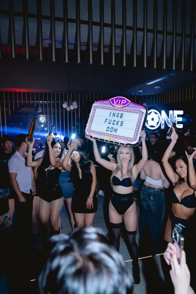 Bottle service moment on the dance floor