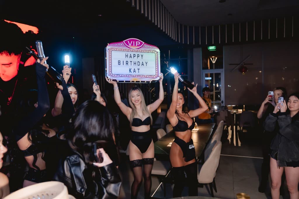 Bottle service celebration at TONE Presents